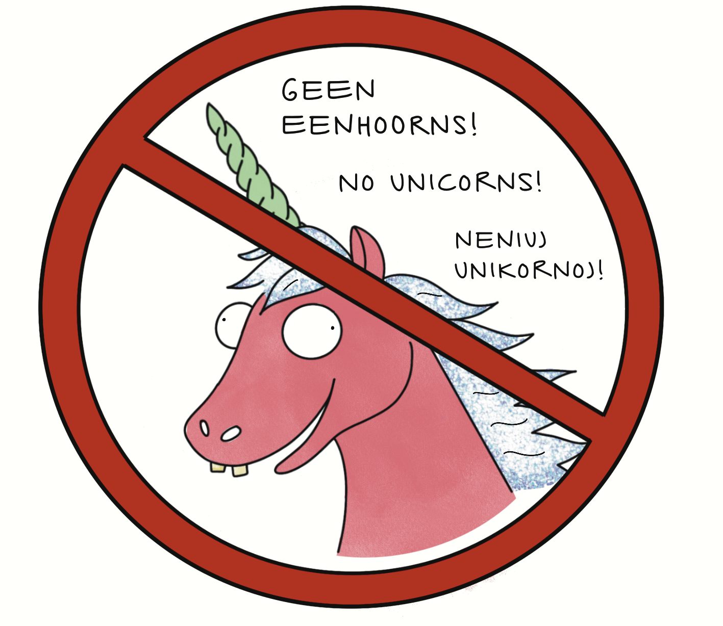 Eenhoorn gebodsbord