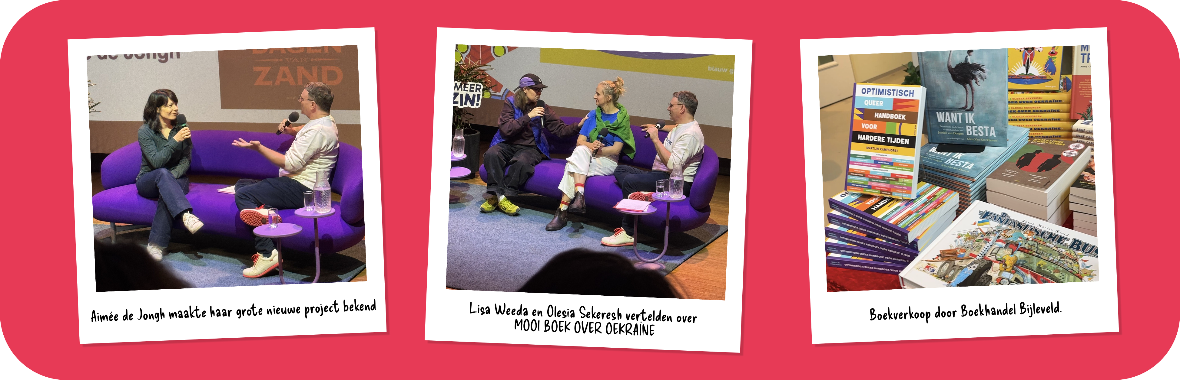 Aimée de Jongh, Lisa Weeda en Olesia Sekeresh, de boekverkoop