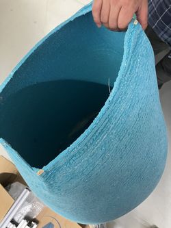 Il busto stampato in 3D, con le stratificazioni a vista