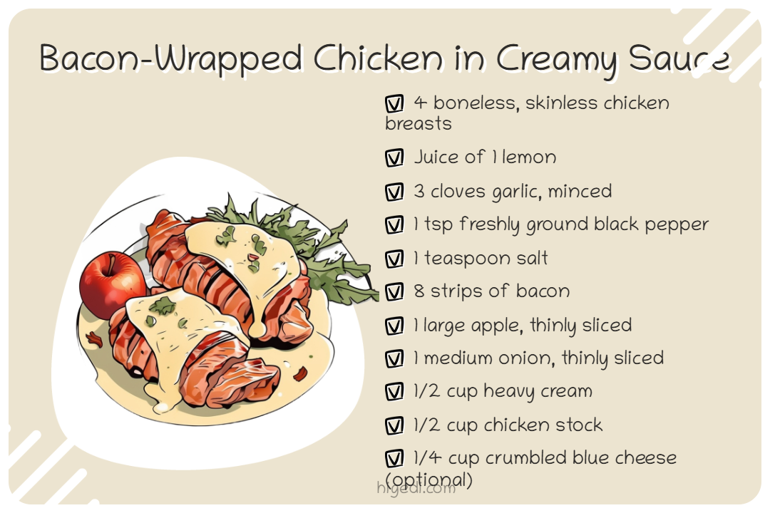 Bacon wrapped chicken breasts - Christmas main for gestational diabetes