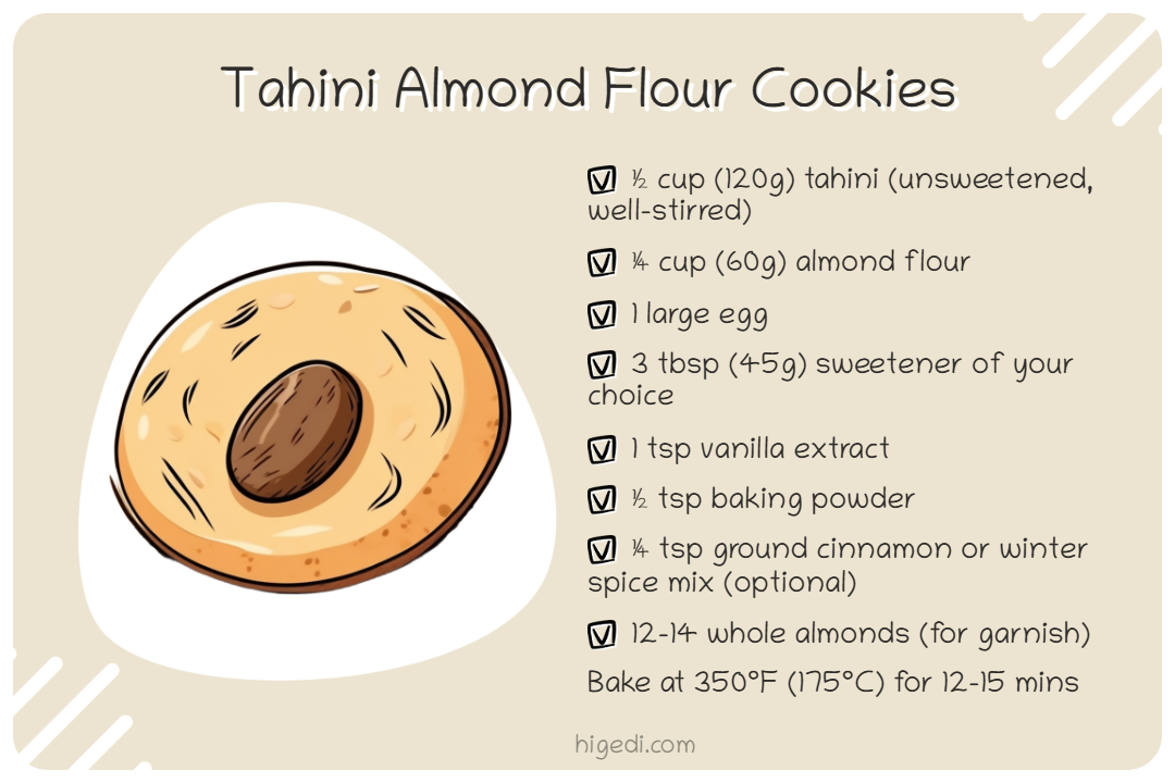 Tahini almond flour cookies - low carb festive treat for gestational diabetes