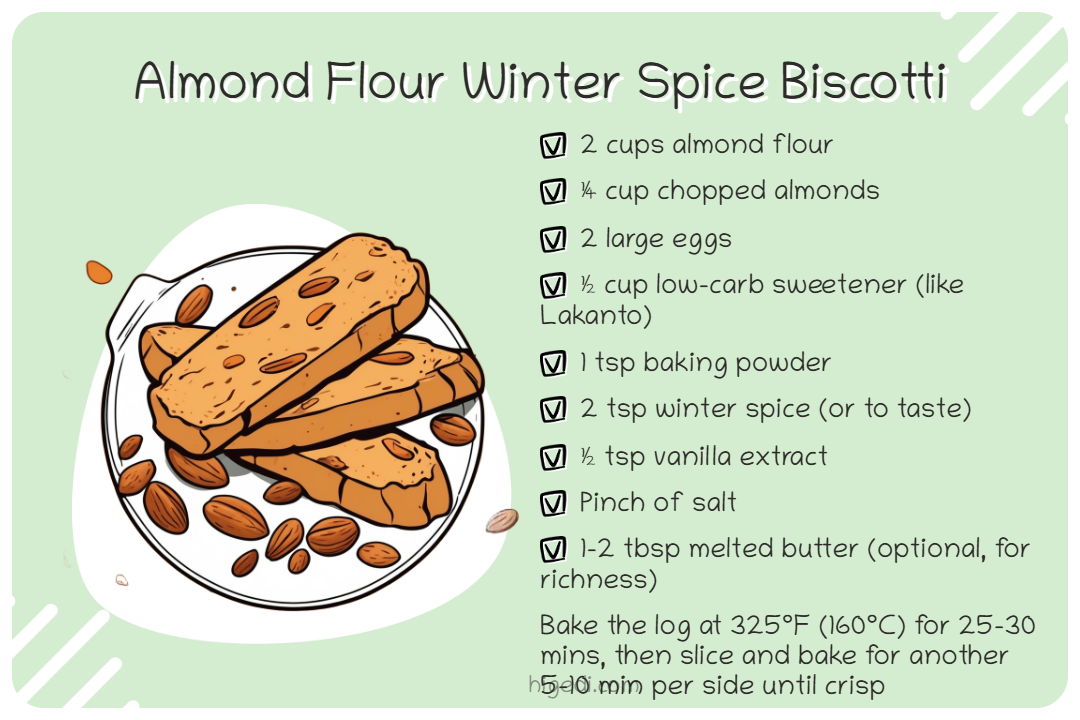 Low carb Christmas treat for gestational diabetes - almond flour winter spice biscotti