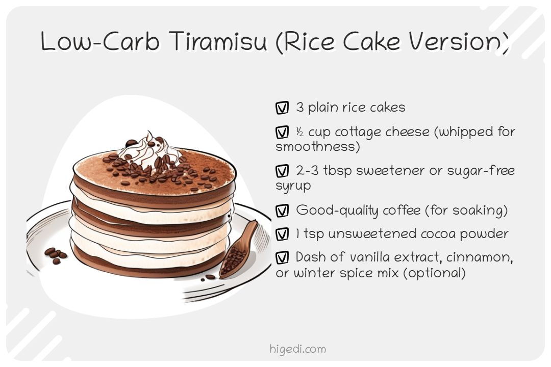 Low carb tiramisu with rice cakes - gestational diabetes dessert idea