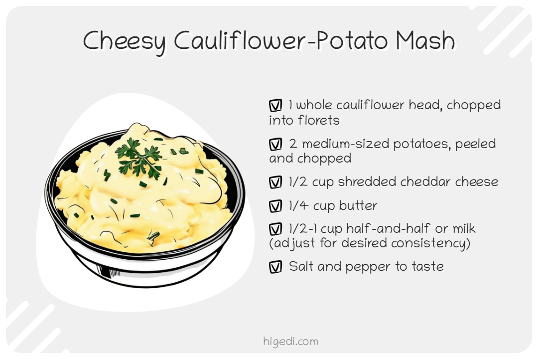 Cheesy cauliflower mash - lower carb side dish option for gestational diabetes