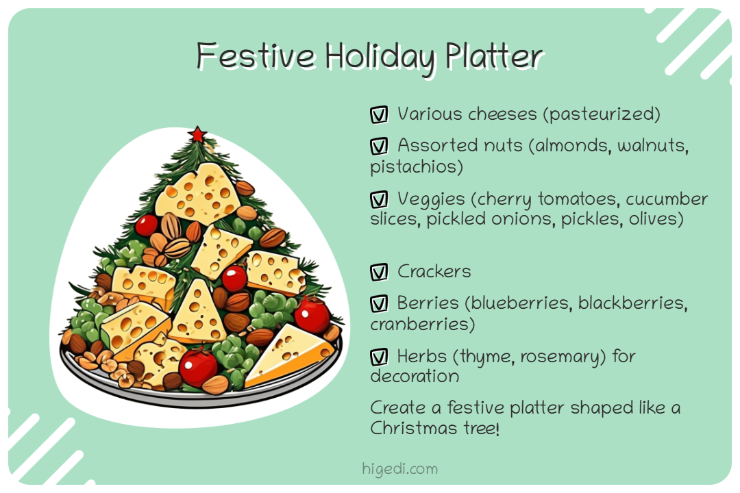 Festive platter shaped like a Christmas tree - perfect addition for gestational diabetes celebrations