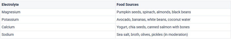 electrolytes through food