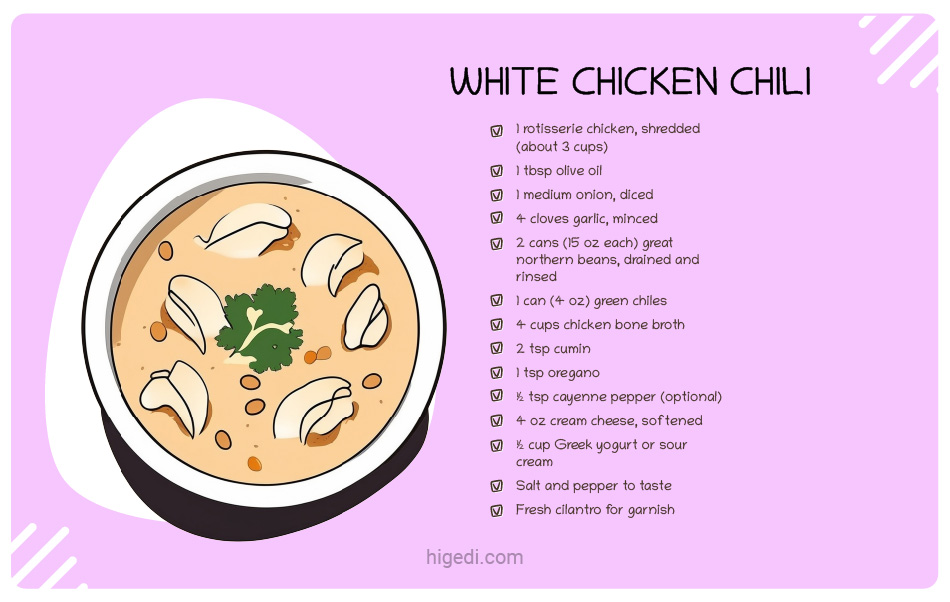 White chicken chili recipe for gestational diabetes - protein-rich fall soup with chicken, white beans, and green chilies