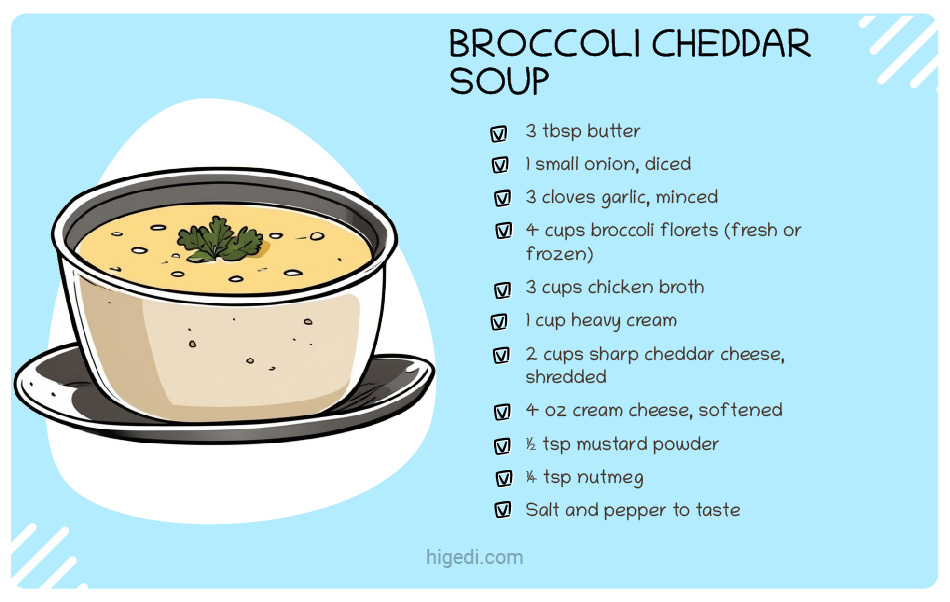 Broccoli cheddar soup recipe for gestational diabetes - creamy low-carb fall soup with cheese and vegetables
