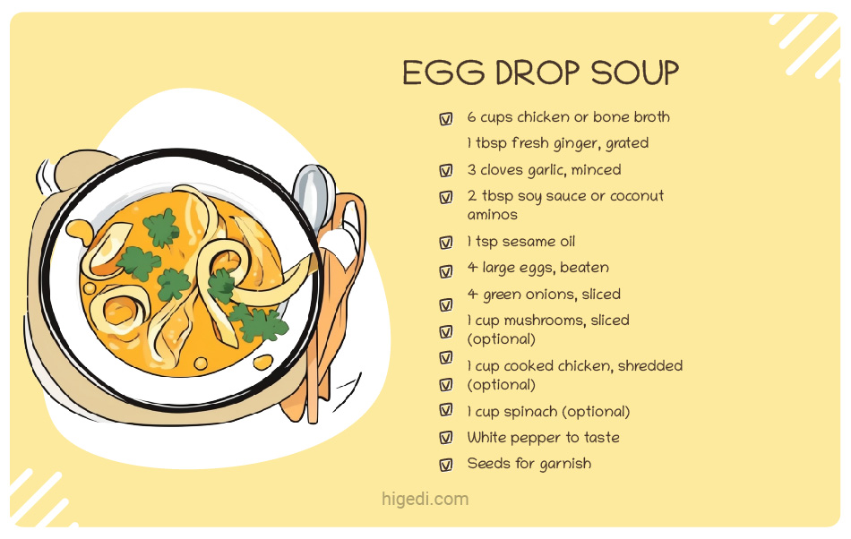 Egg drop soup recipe for gestational diabetes - light Asian-inspired fall soup with eggs and broth