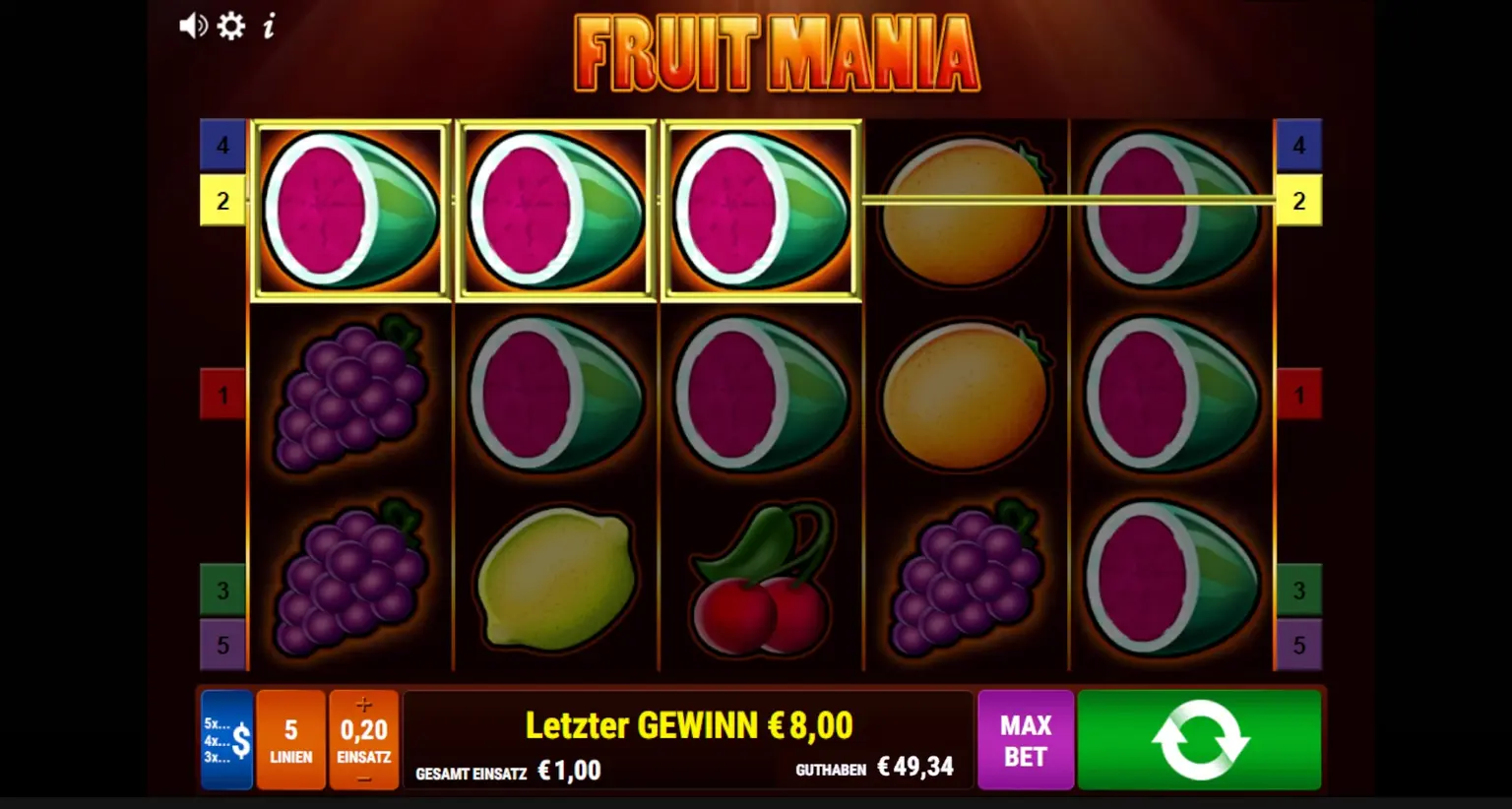 Fruit Mania Gewinnbild