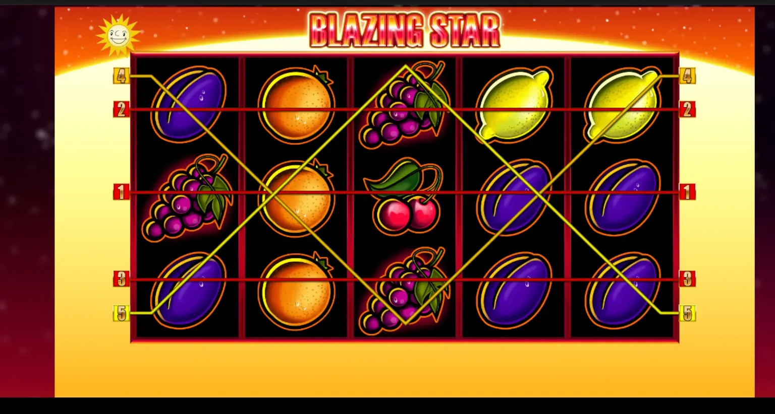 Blazing Star Gewinnlinien