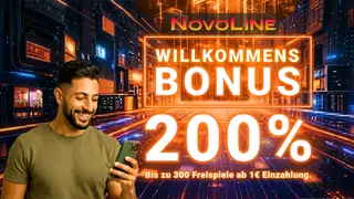 NOVOLINE Willkommensbonus - 200% - Bis zu 300 Freispiele ab 1 € Einzahlung