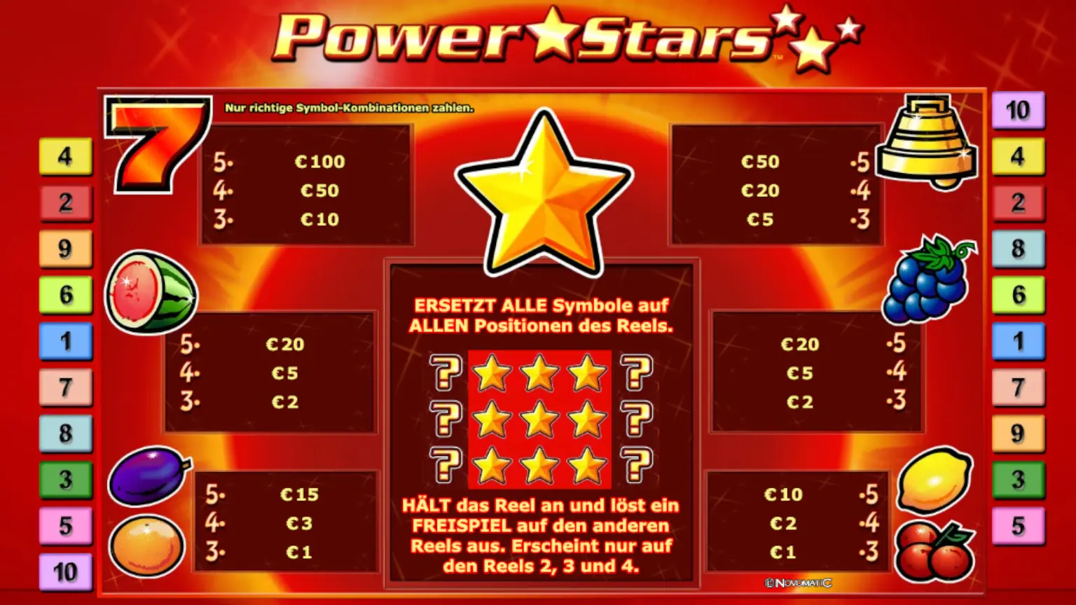 power-stars Werte