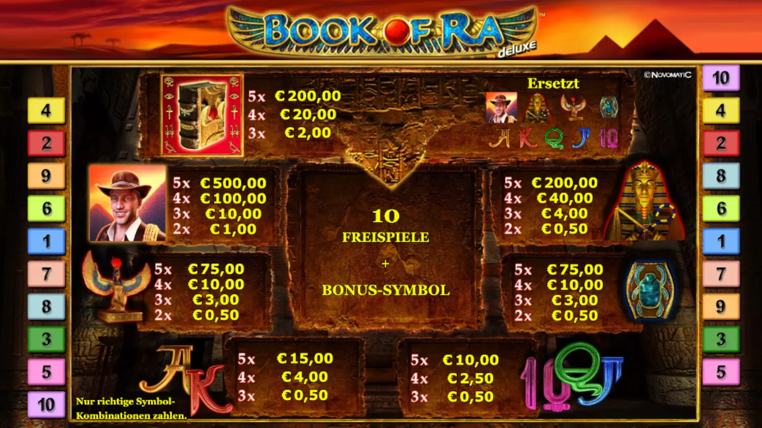 book-of-ra-deluxe Werte
