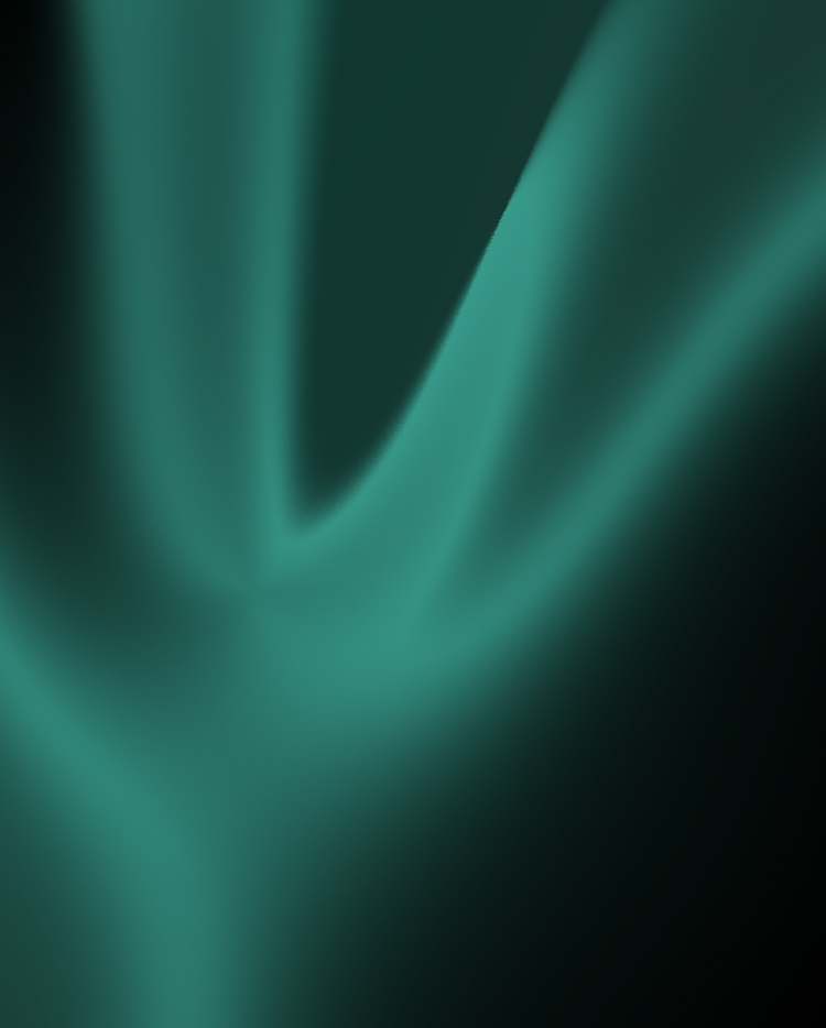 Abstract teal and dark green gradient background with soft flowing light streaks converging toward the center, creating a smooth, wave-like texture