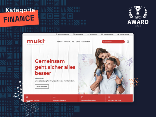 MUKI Kategorie Finance TYPO3 Award 2023