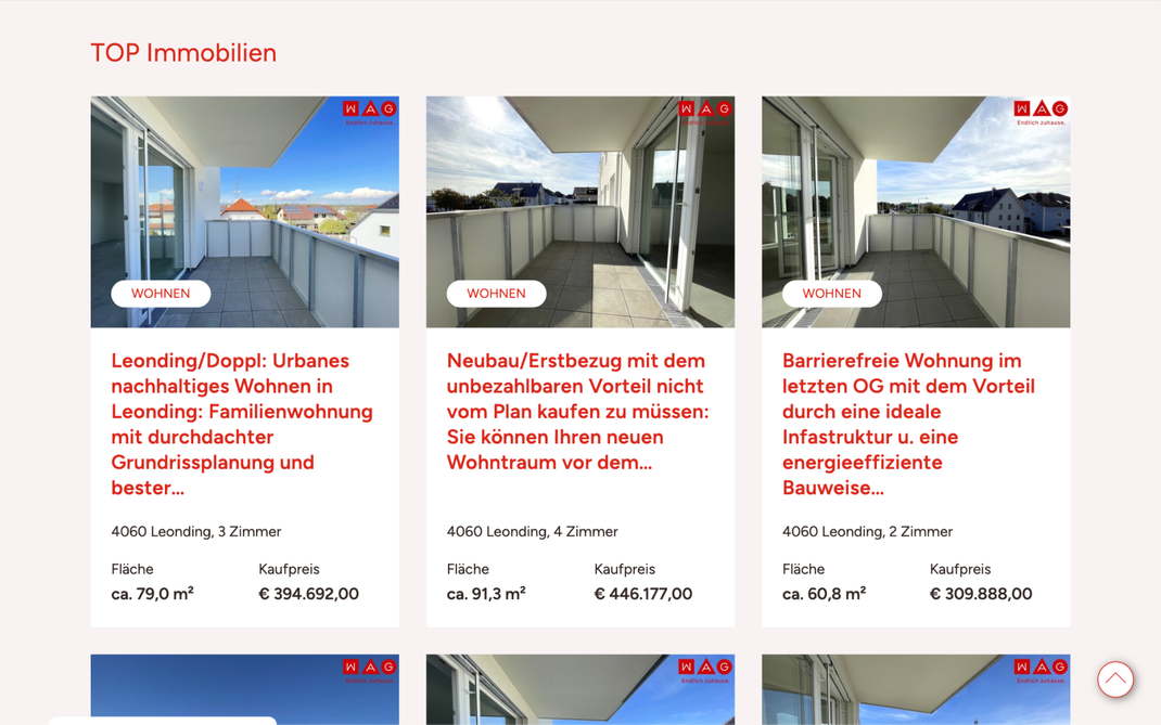 WAG Immobilienübersicht