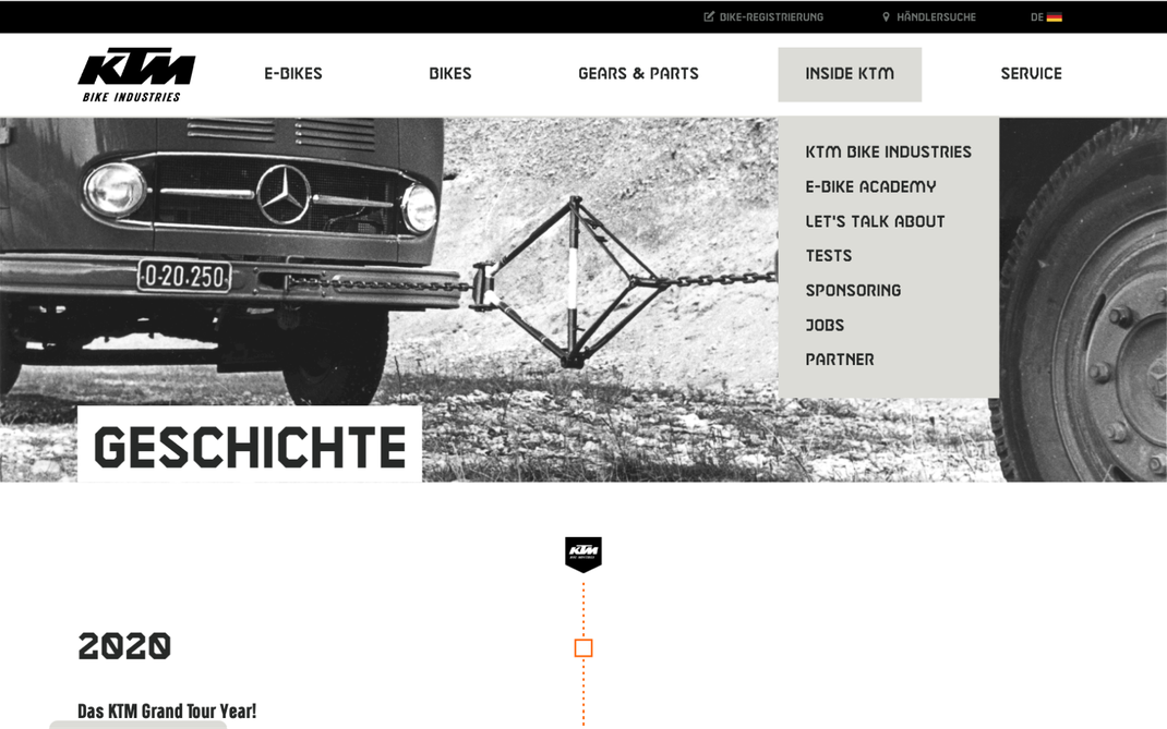 KTM Bikes Geschichte Snippet