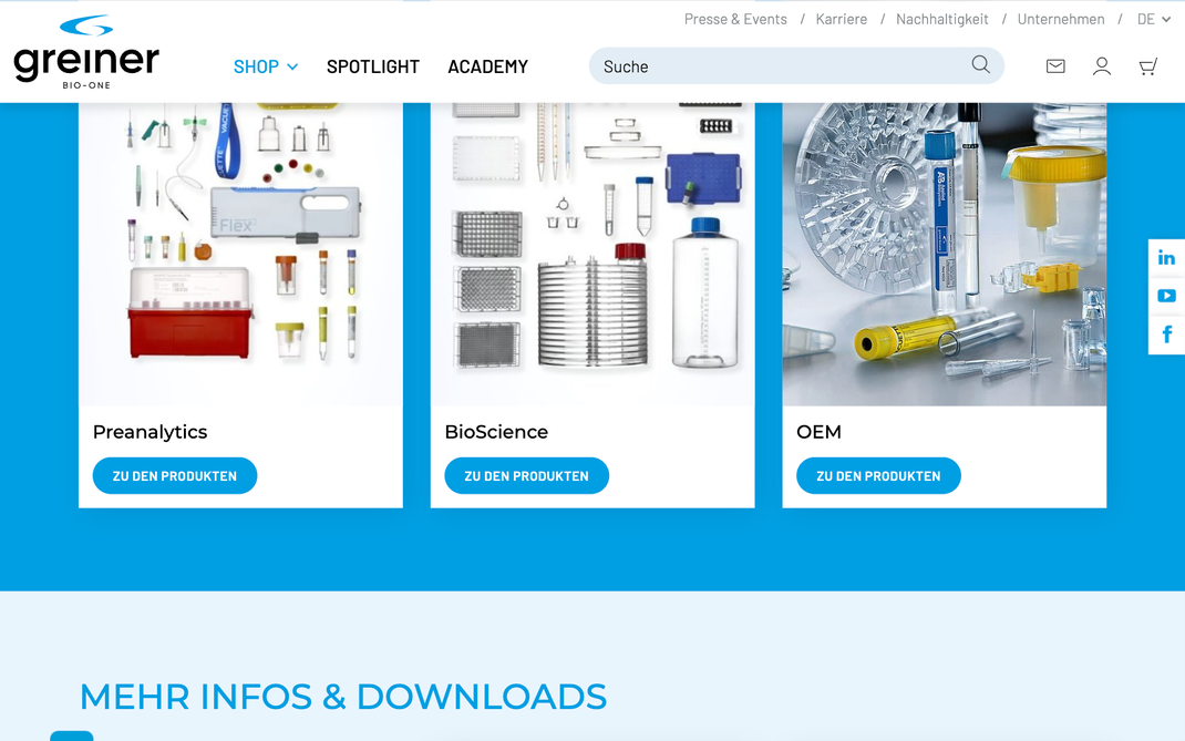 Greiner Bio-One Leistungen Übersicht