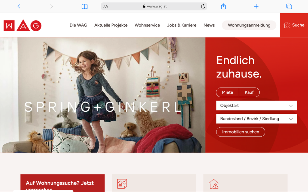 WAG Ansicht Immobiliensuche