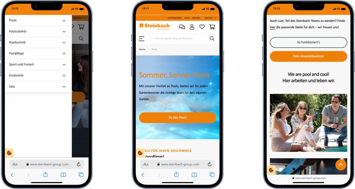 Steinbach Übersicht mobile Website
