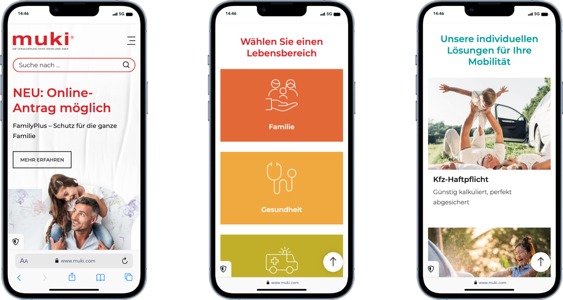 Muki Übersicht mobile Website