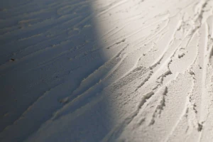 Closeup of a white render sample with shadow in landscape format