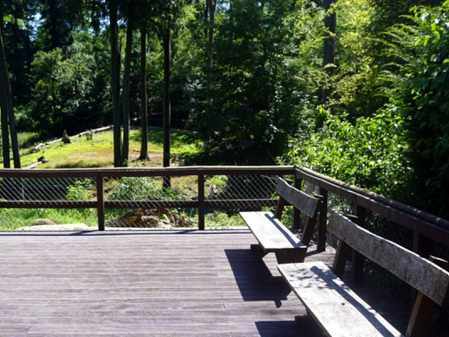 Rastplatz mit Bänken im Wildpark. © Gartenamt Stadt Düsseldorf