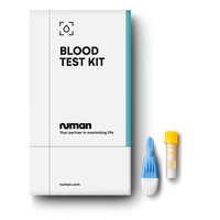 Blood test kit with yellow vial