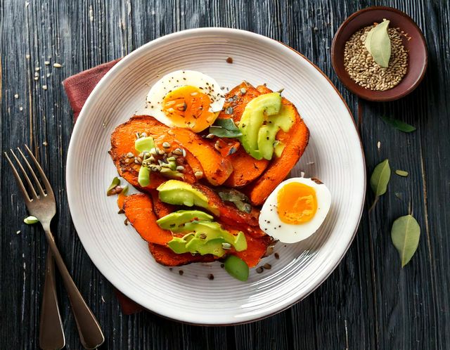 Toasted sweet potato slices
