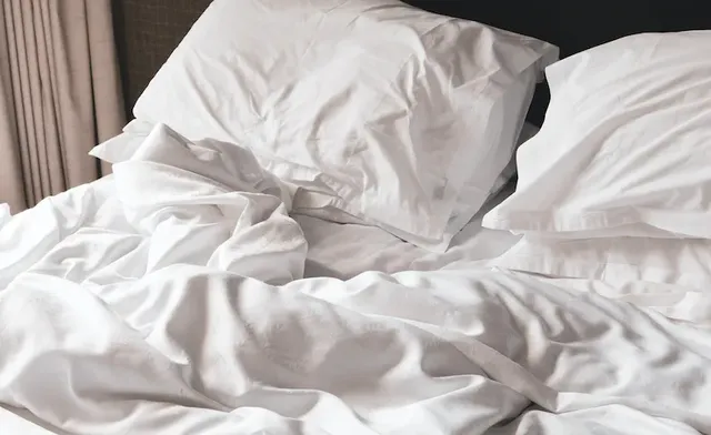 ruffled bed sheets