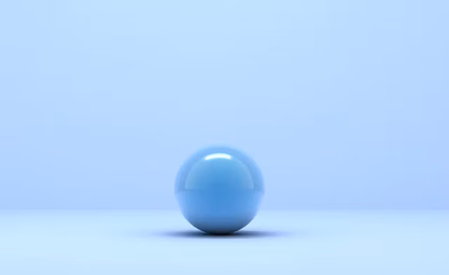 a blue ball on a blue background