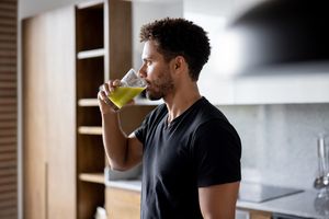 guy drinking juice