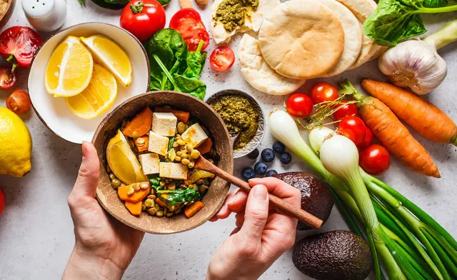 plates of healthy food