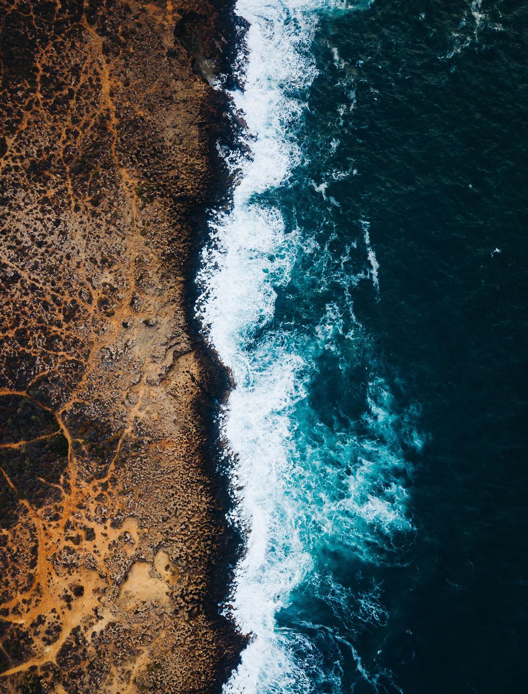 waves from above the coast