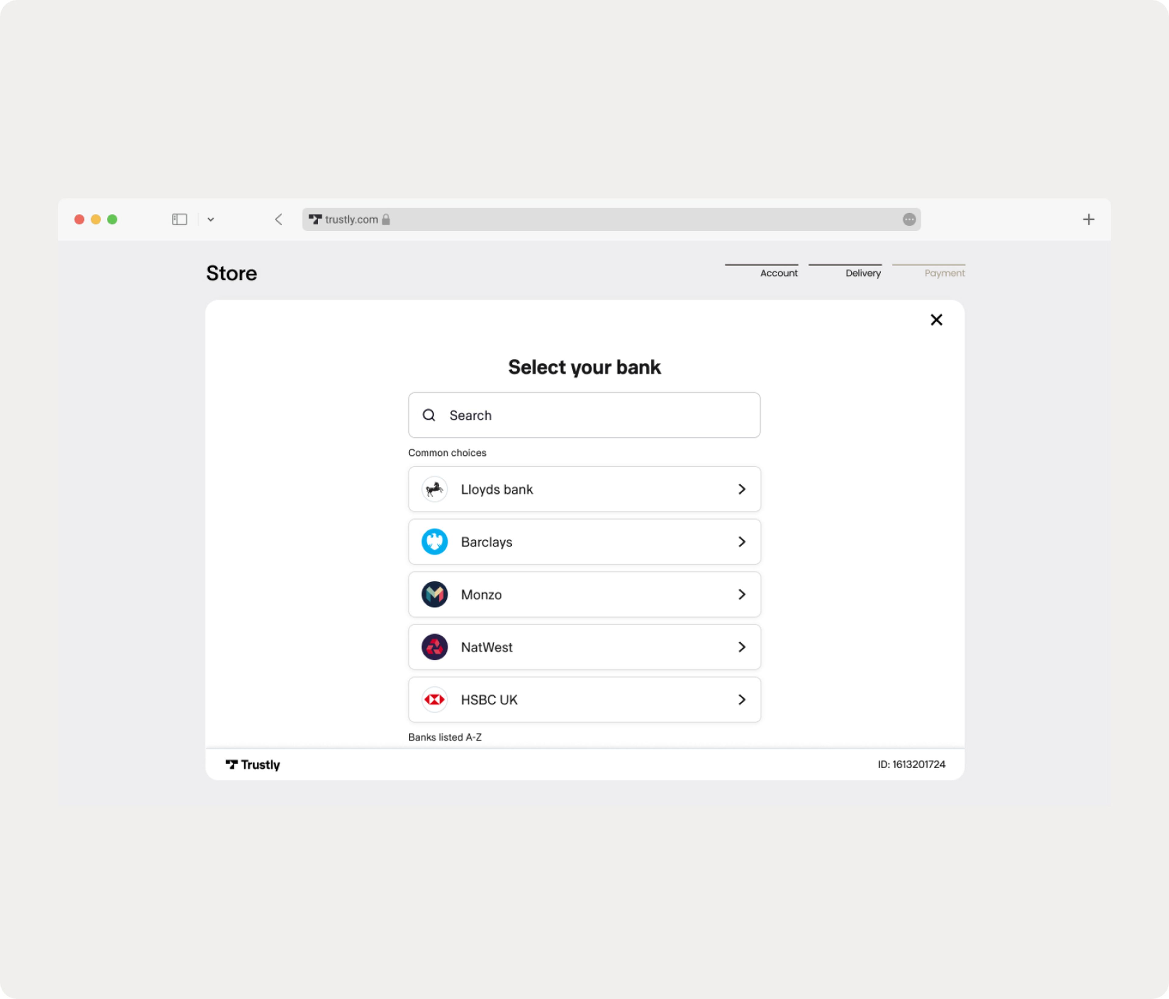 TemplateURL Static | Checkout Guidelines | Trustly Docs