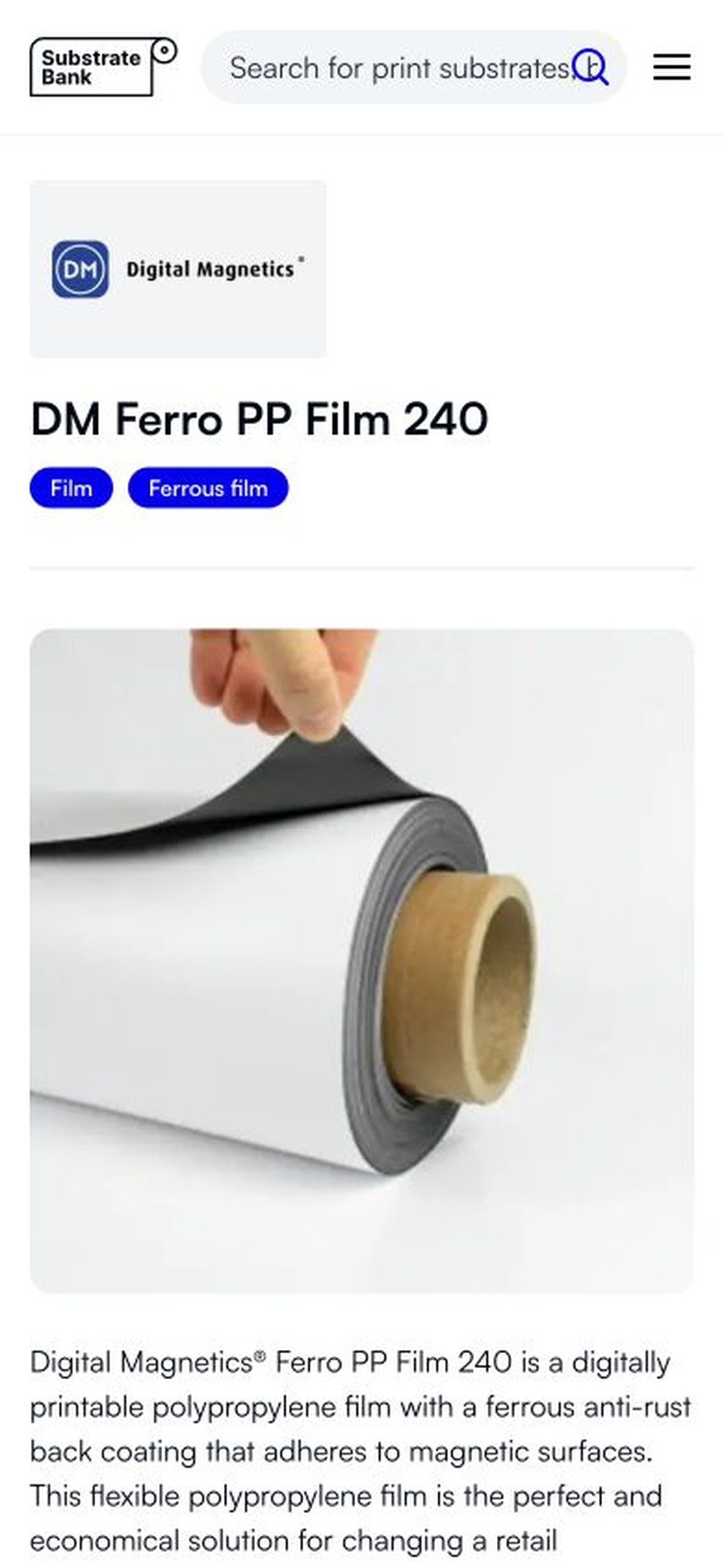 Mobile product detail for DM Ferro PP Film 240