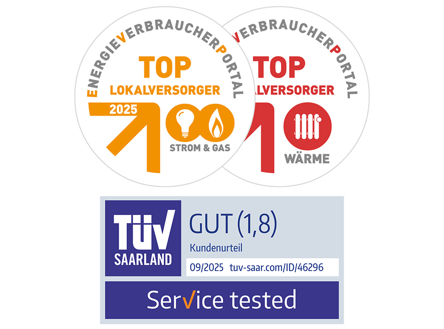 Top-Lokalversorger 2025 + TÜV Saarland 2025