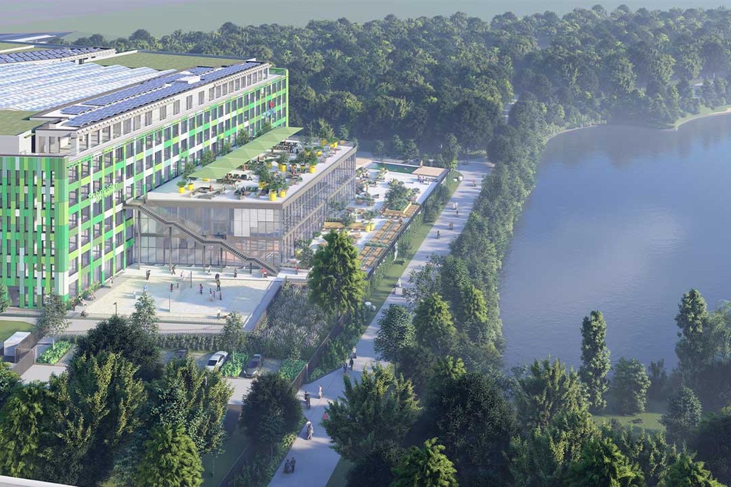 Modell des neuen EUREF-Campus in Düsseldorf