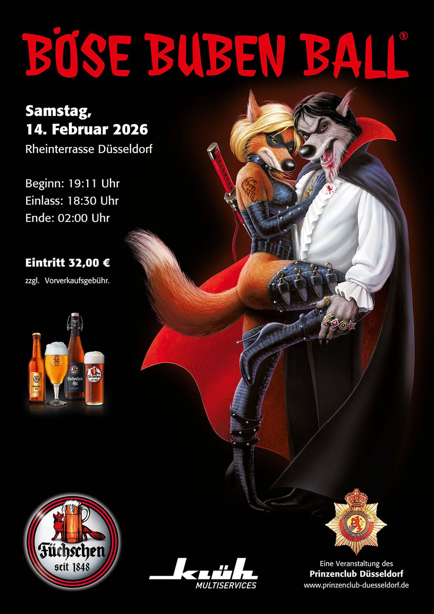 Plakat des Böse Buben Balls am 14.02.2025