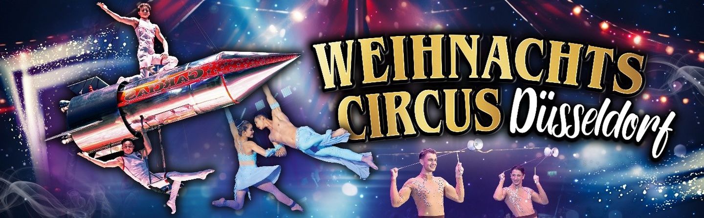 Werbebanner des Weihnachtscircus Düsseldorf