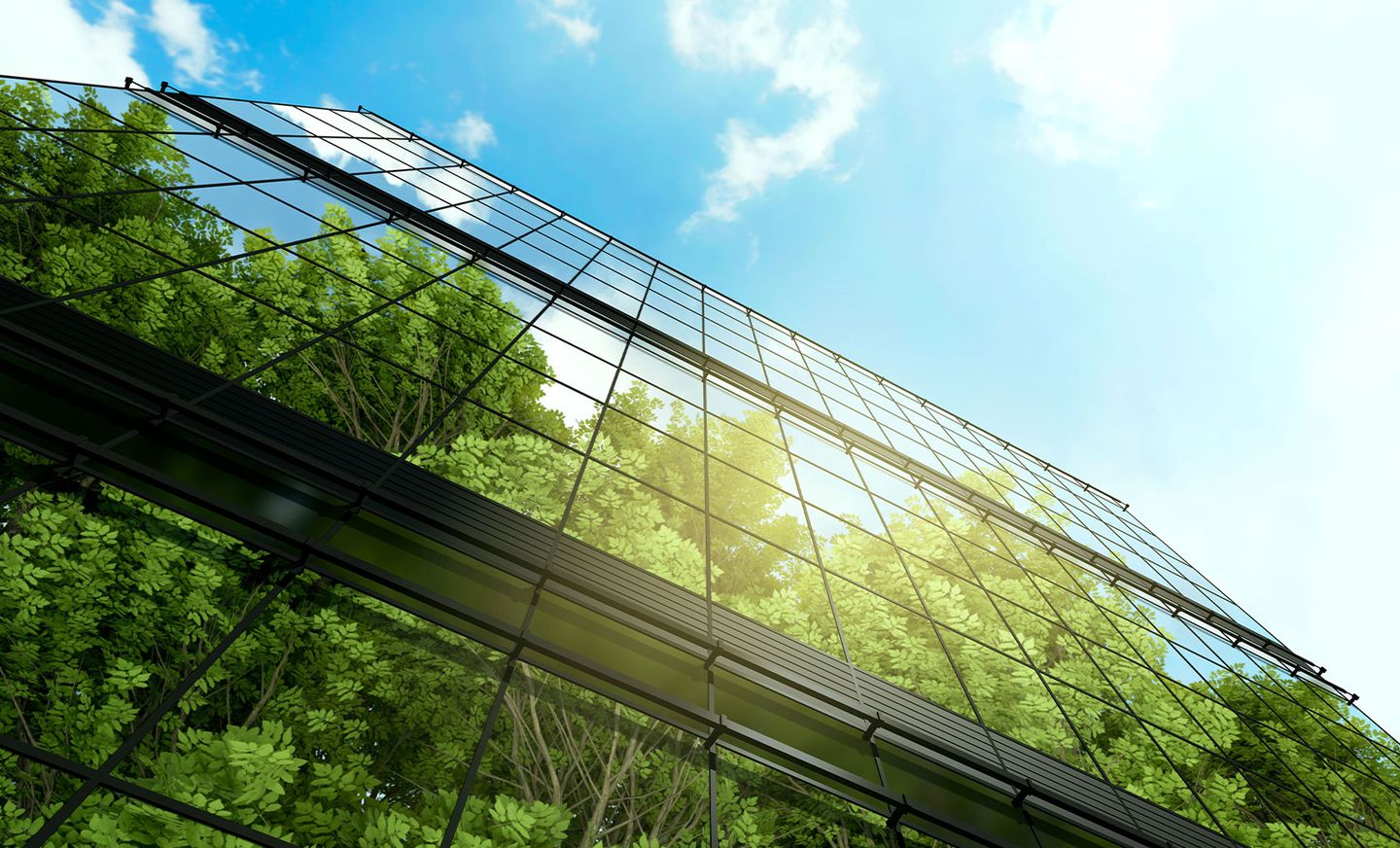 Eine Glasfassade eines Hauses