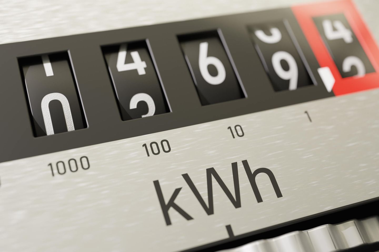 Nahansicht eines Zählers zur Messung des Stromverbrauchs in kWh. © vchal / iStock / Getty Images Plus via Getty Images © vchal / iStock / Getty Images Plus via Getty Images
