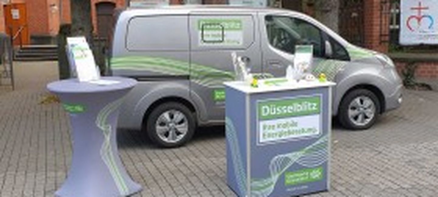 Der Düsselblitz, die mobile Energieberatung der Stadtwerke Düsseldorf