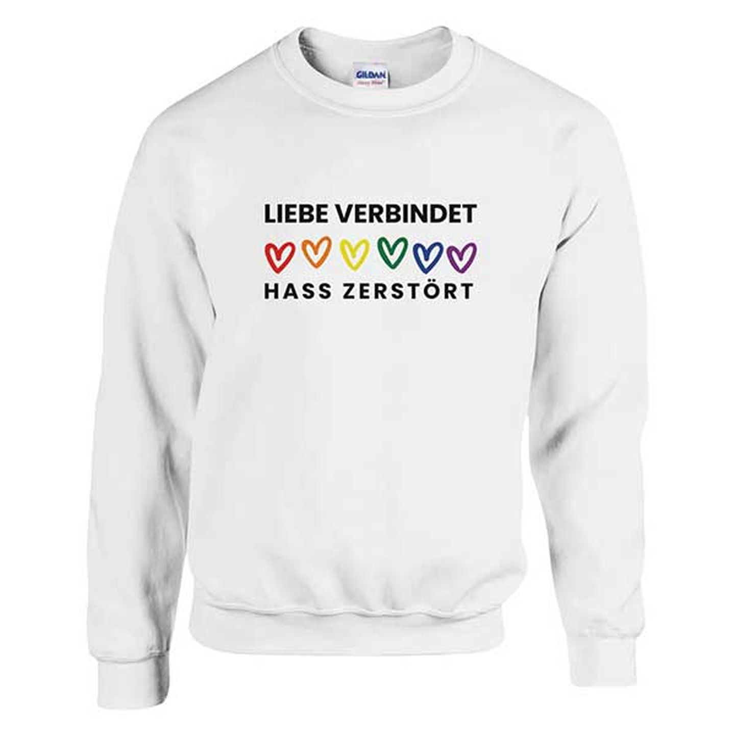 Unisex-Sweatshirt "Liebe verbindet, Hass zerstört" zum CSD Düsseldorf