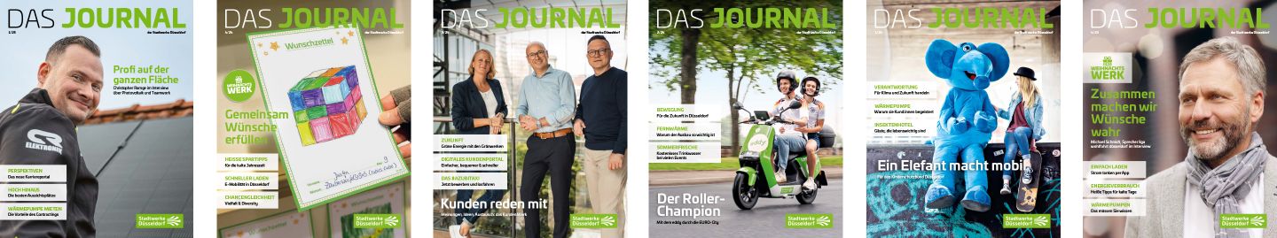 Rückblick der vergangenen Journal-Ausgaben der Stadtwerke Düsseldorf