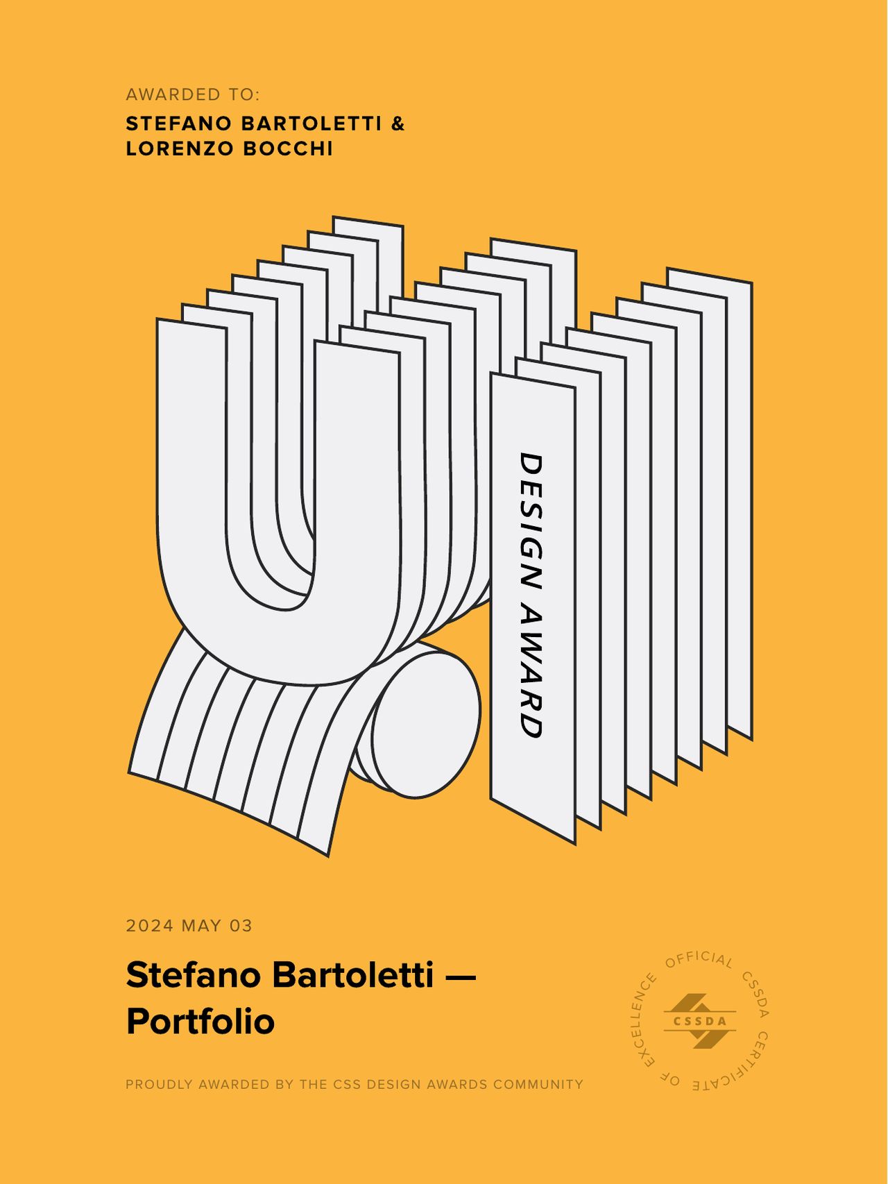 UI Design Award CSS Design Awards Stefano Bartoletti Portfolio