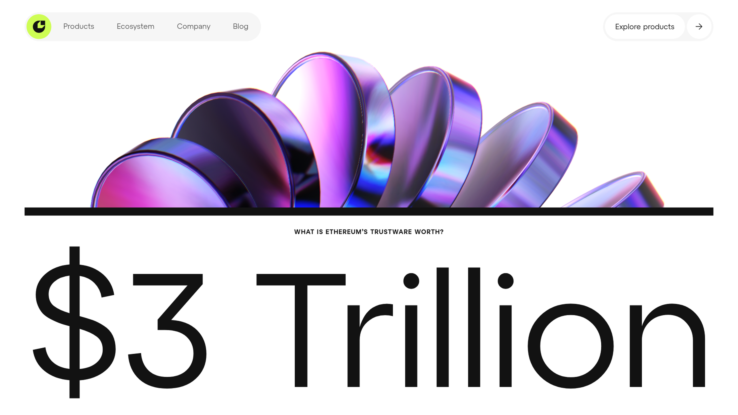 Consensys Large Title Section with Spline animation