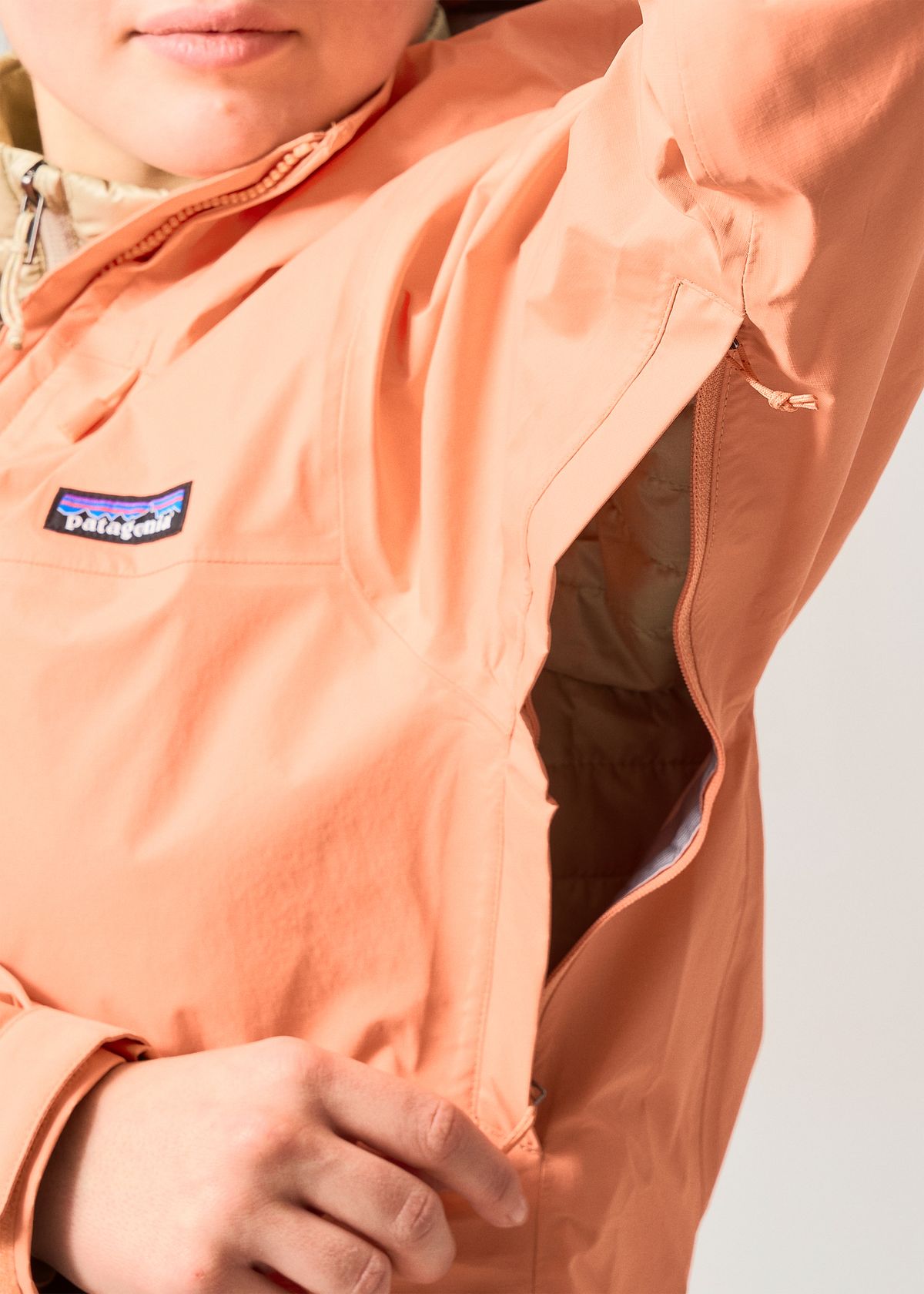 Pit zips with storm flaps 