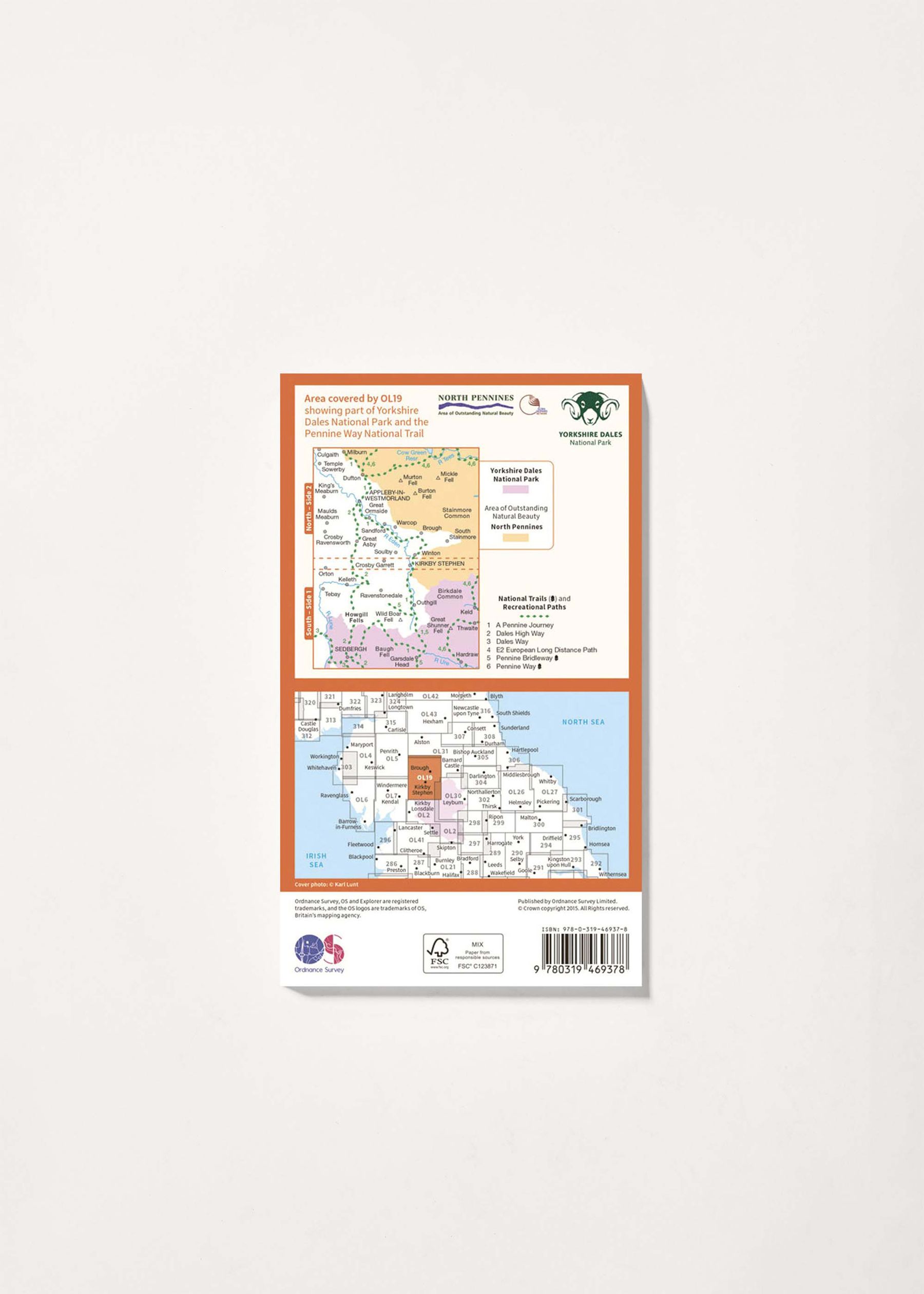 Image - 2 - Howgill Fells & Upper Eden Valley - OS Explorer Active OL19 Map